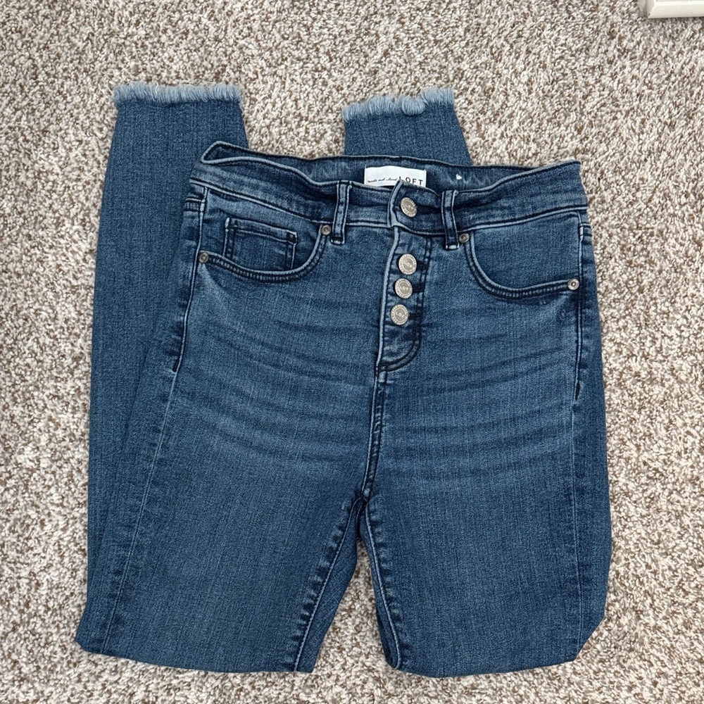 LOFT Dark Blue Ankle Jeans